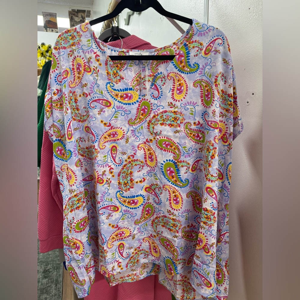 NWT Colorful Paisley Print Blouse